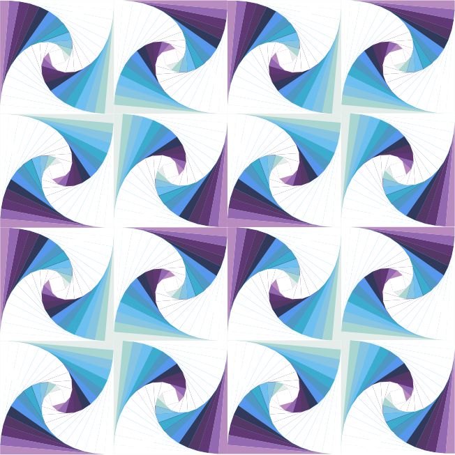 Twisted Log Cabin Table Topper Pattern 40" x 40"