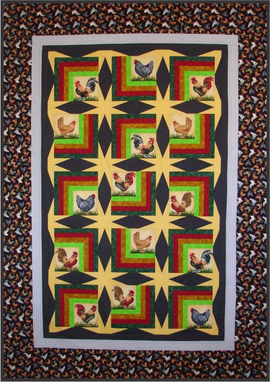 Stars of the Farm Quilt 54" x 79"