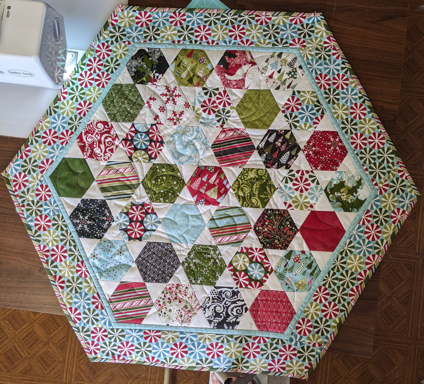 Hexagon Star Table Topper Pattern 35"