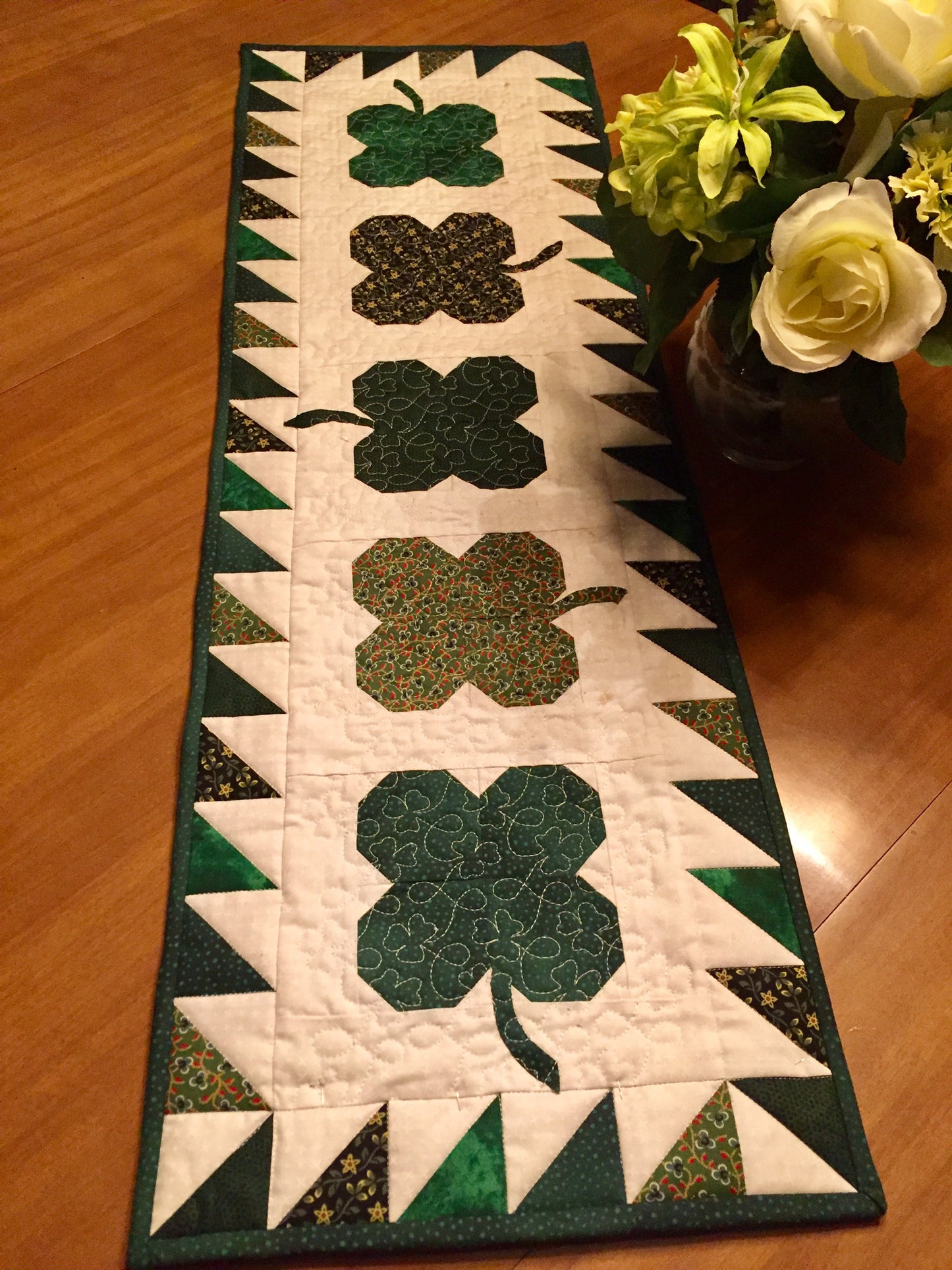 Four Leaf Clover Small Table Runner 12" x 38"