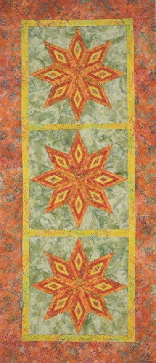 Log Cabin LoneStar Table Runner Batik Fabric Kit w/pattern