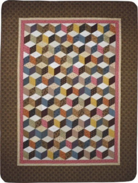 Tumbling Blocks Quilt 55" x 73"