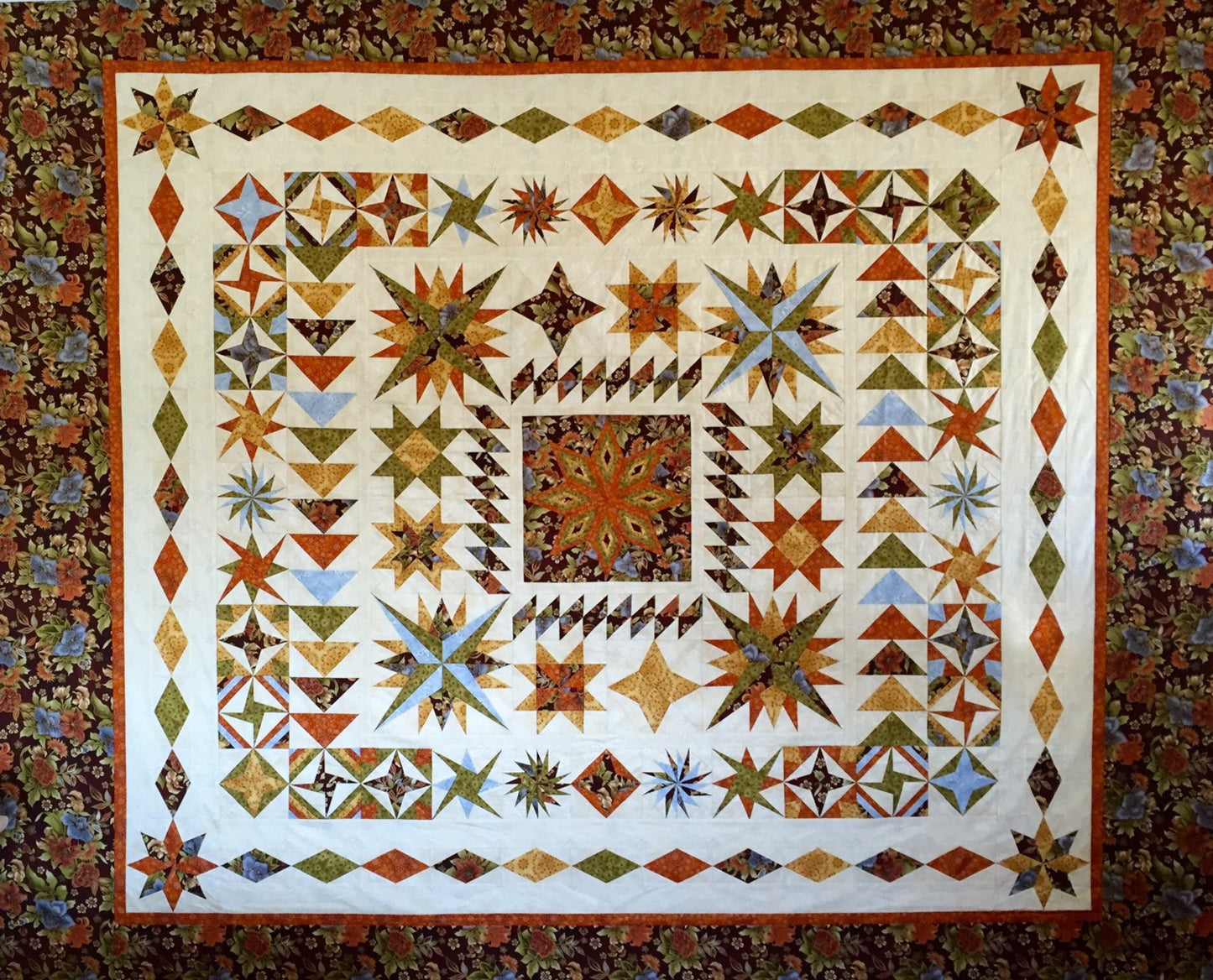 Star Sampler Quilt Pattern 96" x 104"