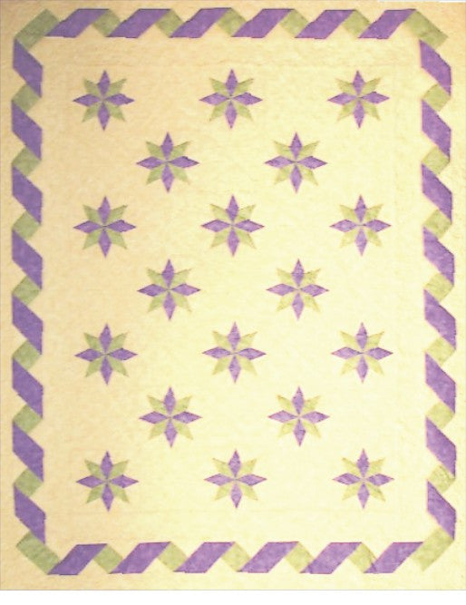 Ribbons and Stars Quilt Pattern 67" x 83"