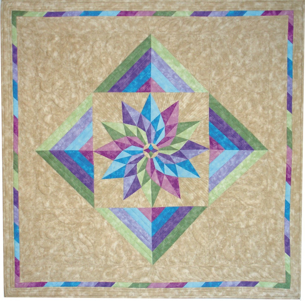 Dahlia Magic Fabric Kit w/pattern - pastels 40" x 40"