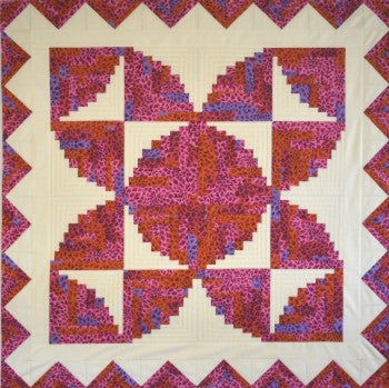 Curved Log Cabin Table Topper Pattern 42" x 42"`