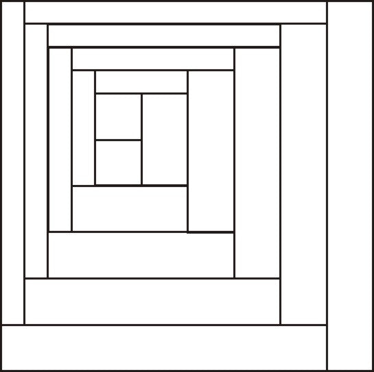 Curved Log Cabin Block 8" 16/pkg