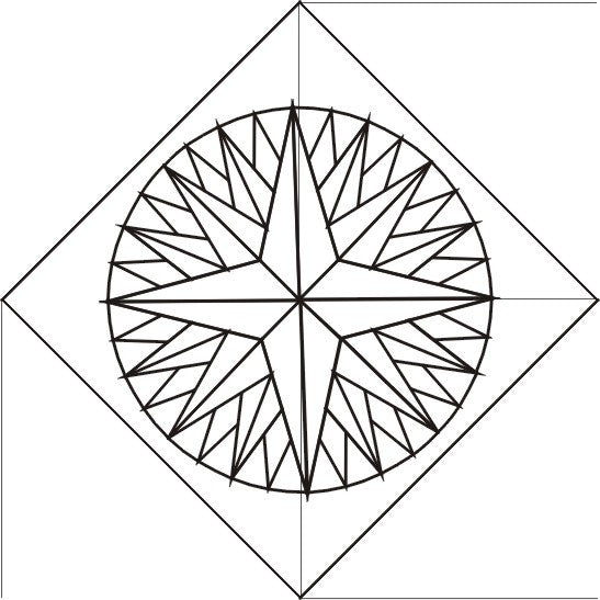 Mariner's Compass 16" block 4/pkg