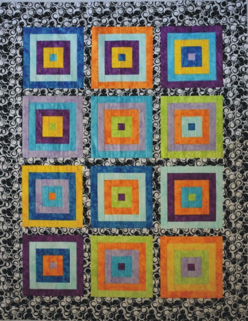 Courthouse Steps Throw Quilt Pattern 48" x 62"