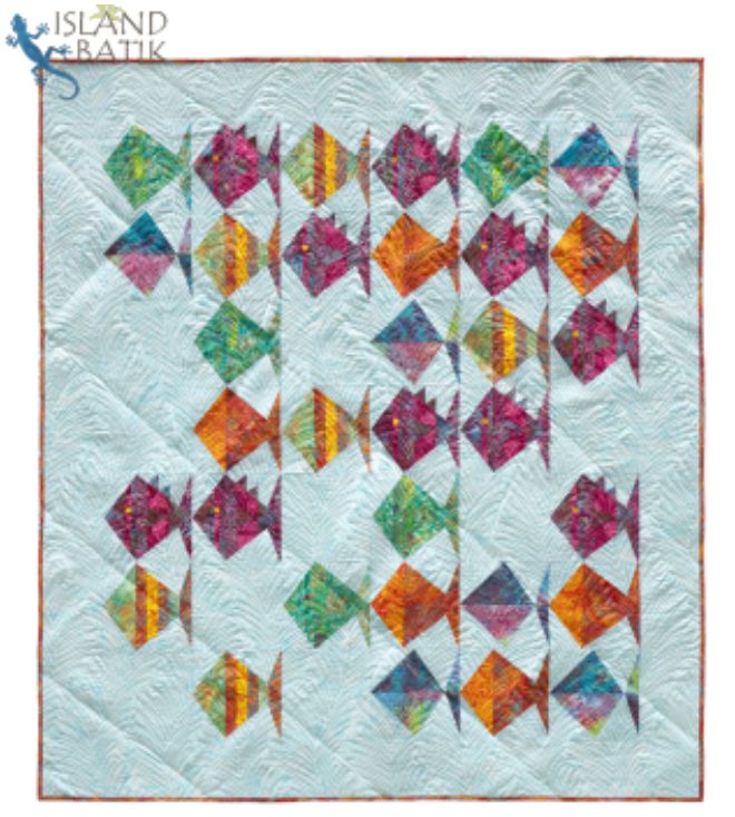 Coral School Quilt Pattern (Kissed Quilts Pattern) 66" x 75"