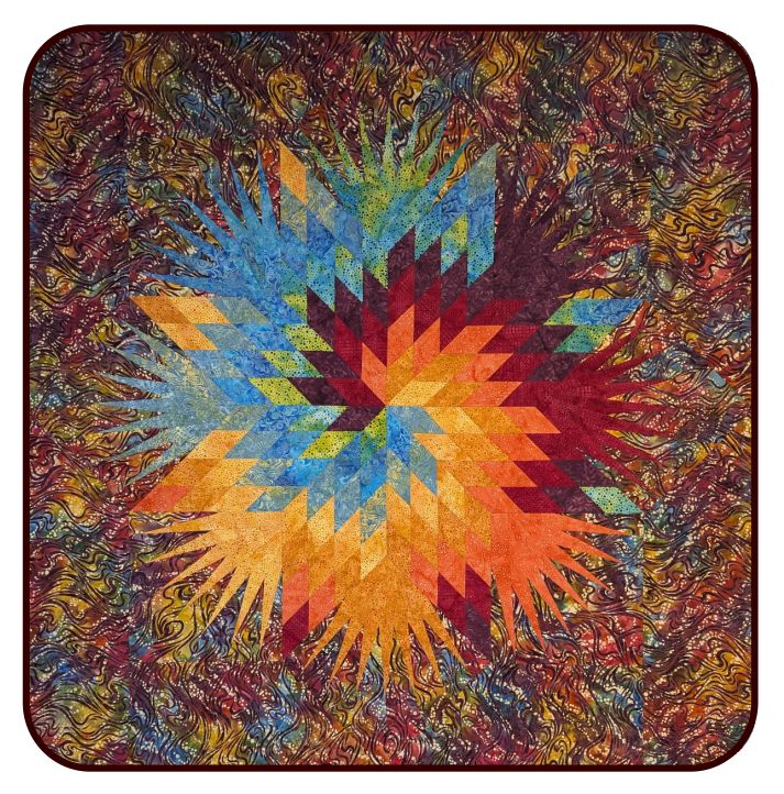 Swirling LoneStar Quilt 48" x 48"