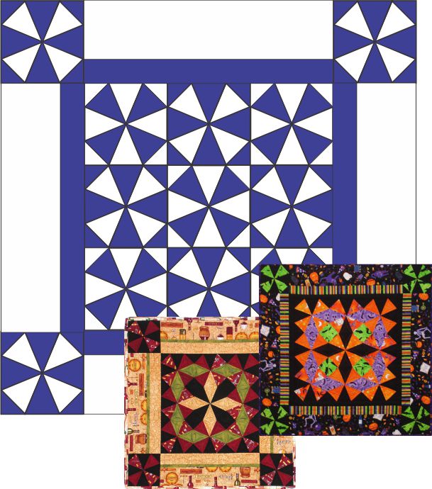 Electric Fan Small Table Topper Pattern - 30" x 30"