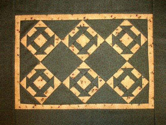 Miniature Churn Dash Placemat Pattern 13"x17"(set of 4)