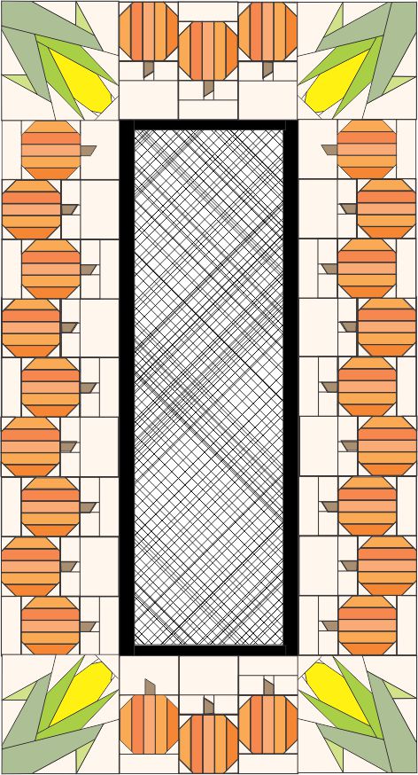 Pumpkins and Corn Table Runner 21" x 39"