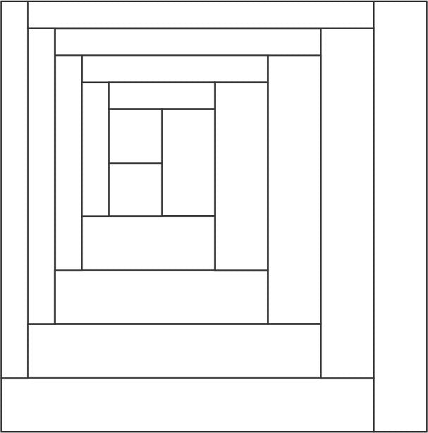 Curved Log Cabin Blocks - 4"  16/pkg
