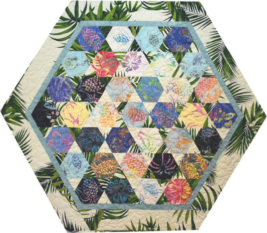 Hexagon Star "Hawaiian Breeze" Table Topper Fabric Kit